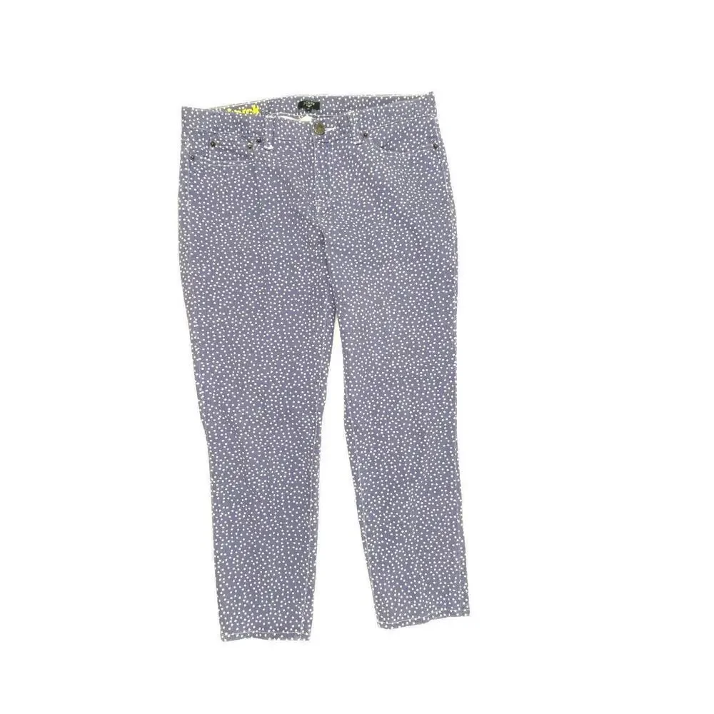 J. Crew‎ Toothpick Women's size 32 White Polkadots Purple Denim jeans